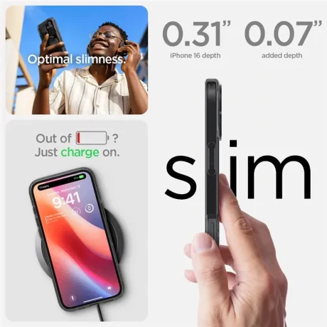Husa Spate Spigen Ultra Hybrid MagSafe pentru iPhone 16 Negru