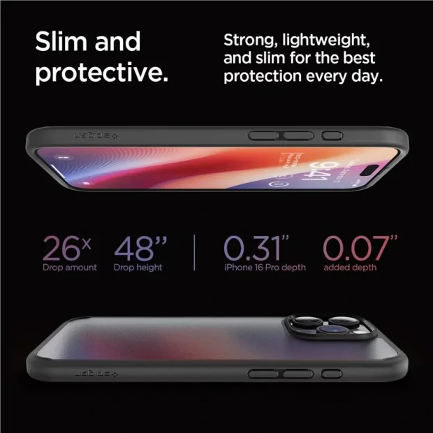 Husa Spate Spigen Ultra Hybrid pentru iPhone 16 Pro Negru