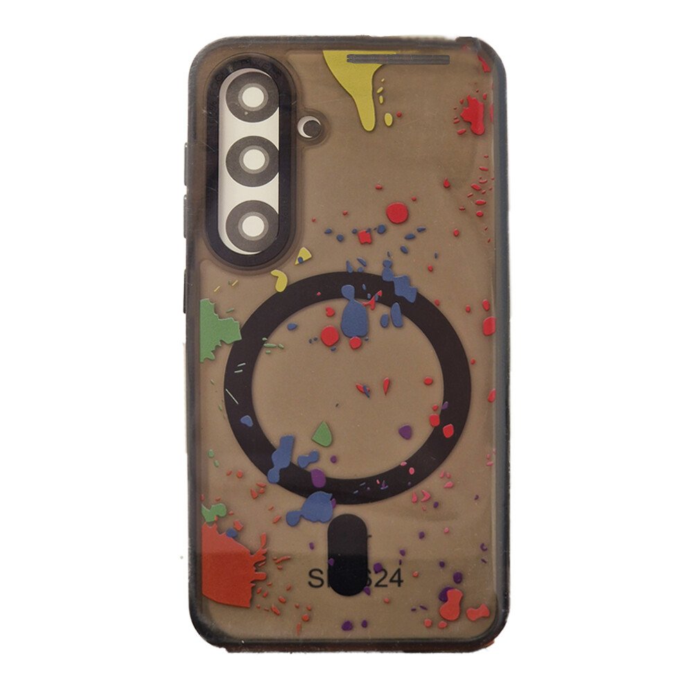 Husa Spate Fashion MagSafe pentru Samsung Galaxy S24 Negru/Multicolor thumb