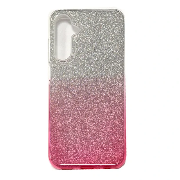 Husa Spate Fashion Glitter pentru Samsung Galaxy A15, Roz/Argintiu
