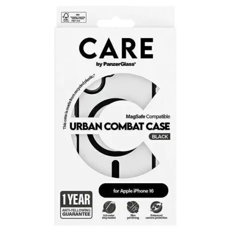 Husa Spate PanzerGlass Hard Care MagSafe pentru iPhone 16 Negru