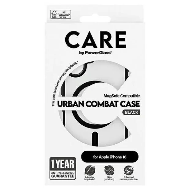 Husa Spate PanzerGlass Hard Care MagSafe pentru iPhone 16 Negru