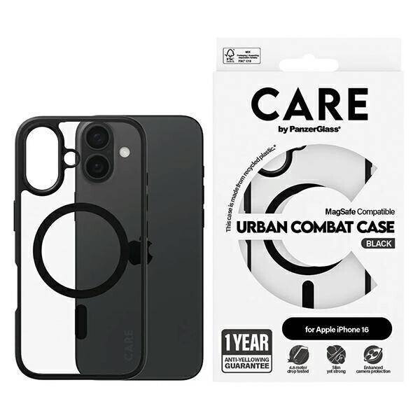 Husa Spate PanzerGlass Hard Care MagSafe pentru iPhone 16 Negru thumb