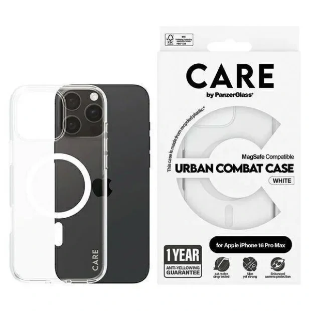 Husa Spate PanzerGlass Hard Care MagSafe pentru iPhone 16 Pro Max Transparent