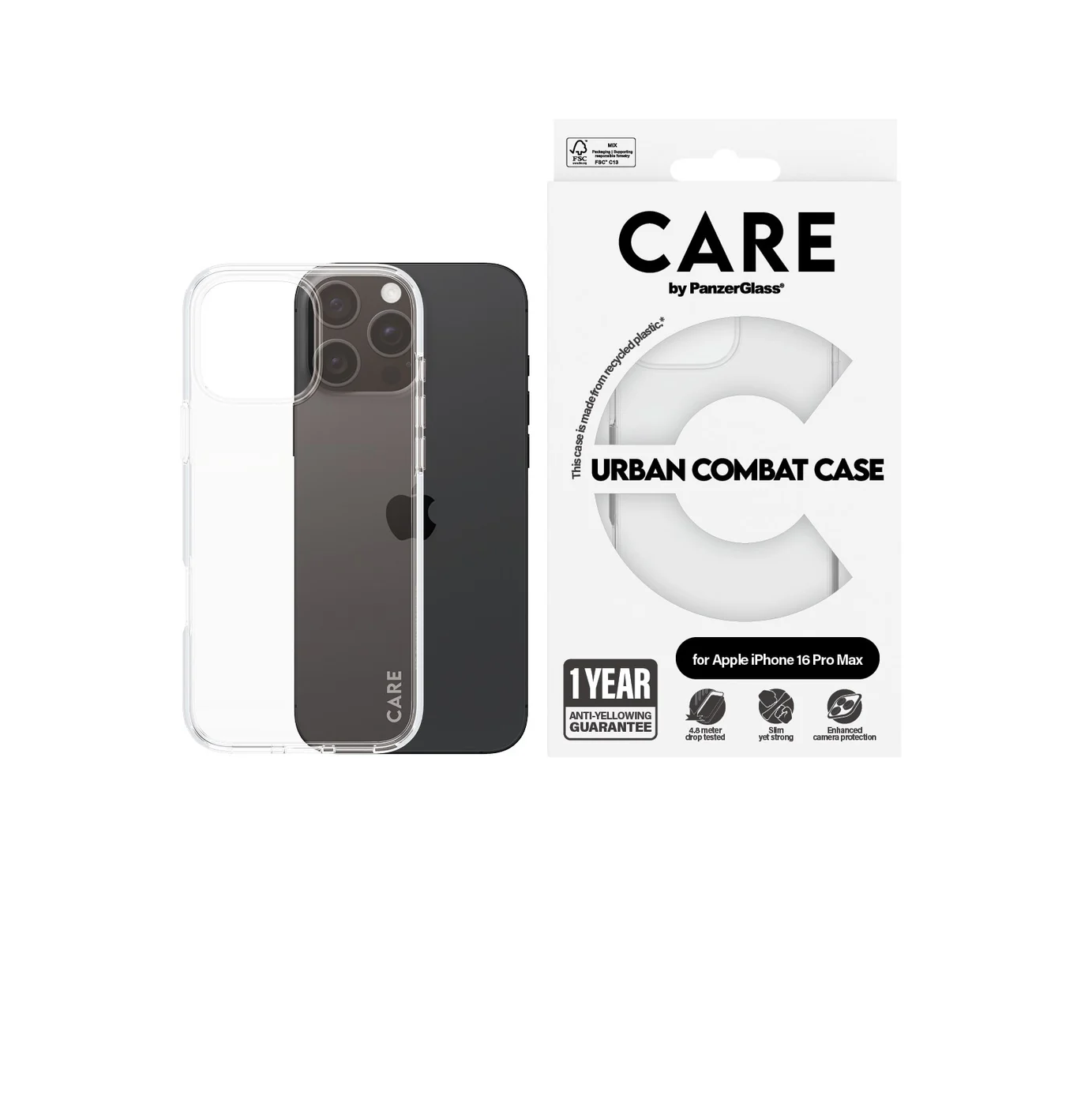 Husa Spate PanzerGlass Hard Care pentru iPhone 16 Pro Max Transparent thumb