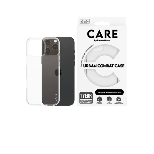 Husa Spate PanzerGlass Hard Care pentru iPhone 16 Pro Max Transparent