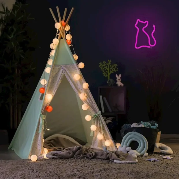 Lampa led Neon Forever cu Usb-A FLNE04 Pisica Roz