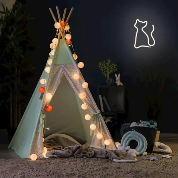 Lampa led Neon Forever cu Usb-A FLNE04 Pisica Galben