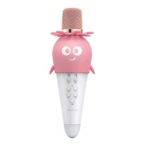 Microfon bluetooth Karaoke cu Difuzor Forever AMS-200, Roz