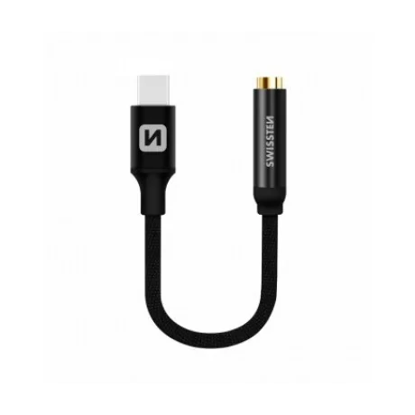 Adaptor Audio Swissten Usb-C la Jack 3.5mm 0.15m Negru