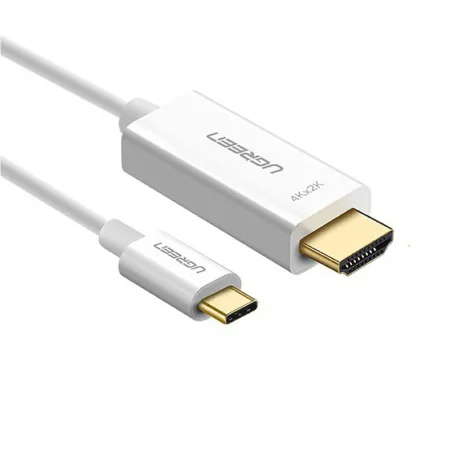 Cablu video Ugreen, &quot;MM121&quot; USB Type-C (T) la HDMI (T), rezolutie maxima 4K UHD (3840 x 2160) la 60 Hz, 1.5m, ABS, alb &quot;30841&quot;