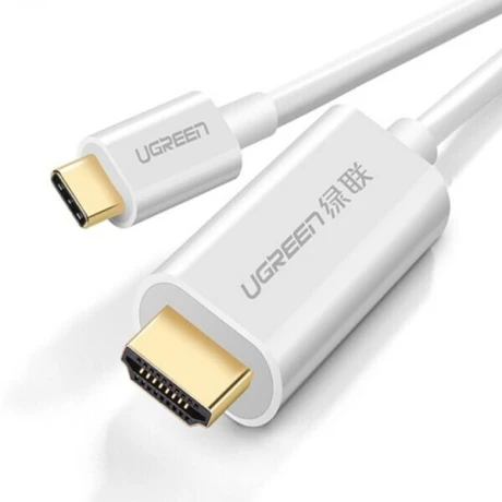 Cablu video Ugreen, &quot;MM121&quot; USB Type-C (T) la HDMI (T), rezolutie maxima 4K UHD (3840 x 2160) la 60 Hz, 1.5m, ABS, alb &quot;30841&quot;