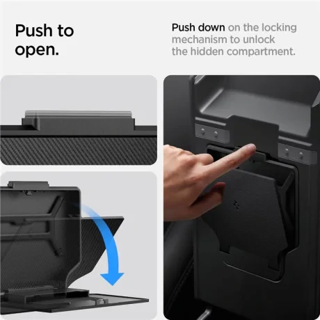 Cutie de depozitare ascunsa, organizator pentru consola centrala Spigen Tesla, neagra - Tesla Model 3 (2024)