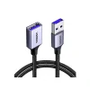 Cablu USB Ugreen prelungitor, "US115" USB 3.0 (T) la USB 3.0 (M), conectori auriti, 2m, negru, "10497"