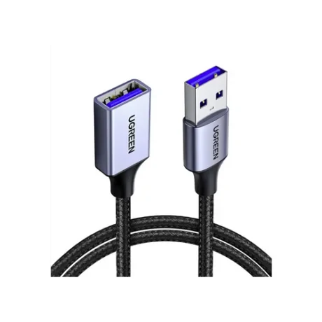 Cablu USB Ugreen prelungitor, "US115" USB 3.0 (T) la USB 3.0 (M), conectori auriti, 2m, negru, "10497"