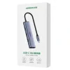 HUB extern Ugreen, "CM473" porturi USB: USB 3.0 x 4, conectare prin USB Type-C, aluminiu, lungime 20 cm, gri, "20841"