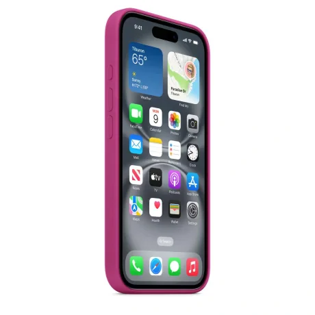 Husa Spate Apple Silicon MagSafe pentru iPhone 16 MYY53ZM/A Roz Magenta