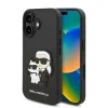 Husa Karl Lagerfeld PU Saffiano Karl si Choupette pentru iPhone 16 Plus, Negru