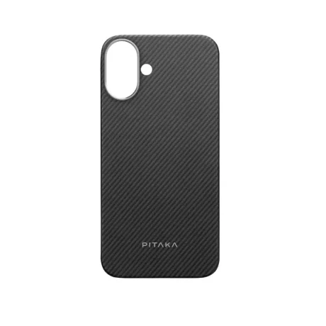 Husa Spate Pitaka Slim MagEz Aramid pentru iPhone 16 Negru/Gri