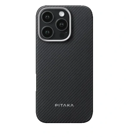 Husa Spate Pitaka Slim MagEz Aramid pentru iPhone 16 Pro Negru/Gri