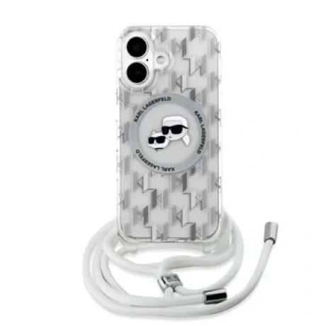 Husa Karl Lagerfeld IML Monogram Crossbody MagSafe pentru iPhone 16 Transparent