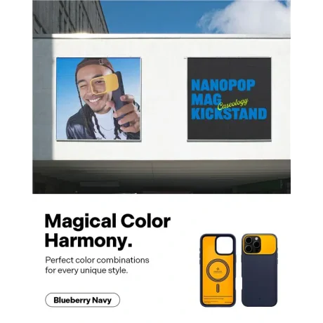 Husa Spigen Caseology Nano Pop MagSafe Kickstand pentru iPhone 16 Pro Max, Bleumarin