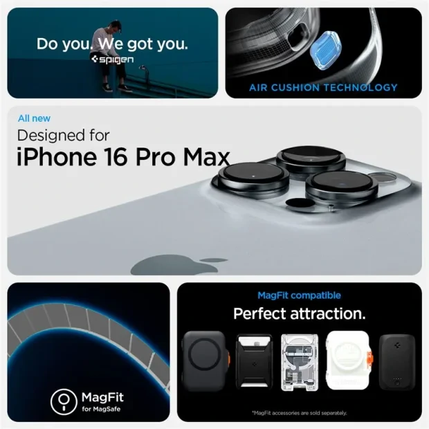 Husa hard Spigen Ultra Hybrid T MagSafe pentru iPhone 16 Pro Max, Alb