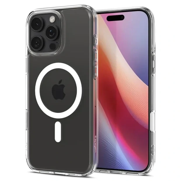 Husa hard Spigen Ultra Hybrid T MagSafe pentru iPhone 16 Pro Max, Alb