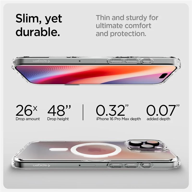 Husa hard Spigen Ultra Hybrid T MagSafe pentru iPhone 16 Pro Max, Alb thumb