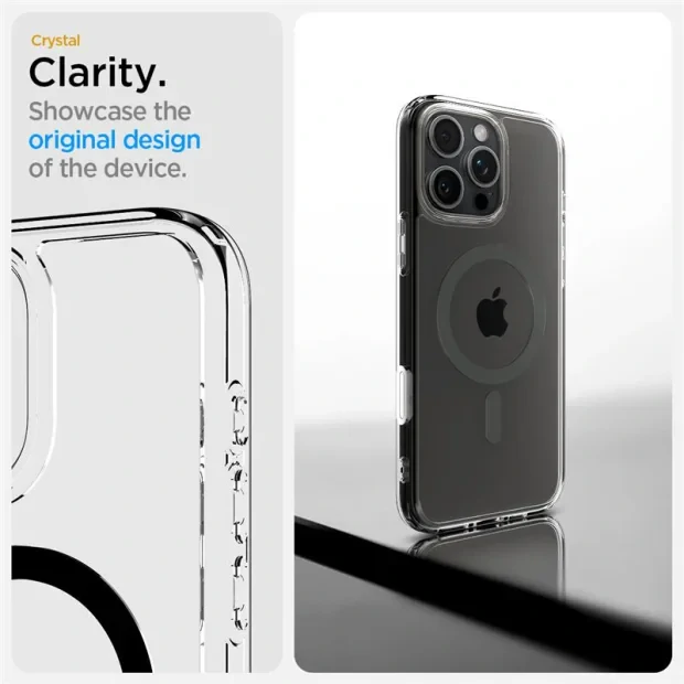 Husa hard Spigen Ultra Hybrid T MagSafe pentru iPhone 16 Pro, Grafit