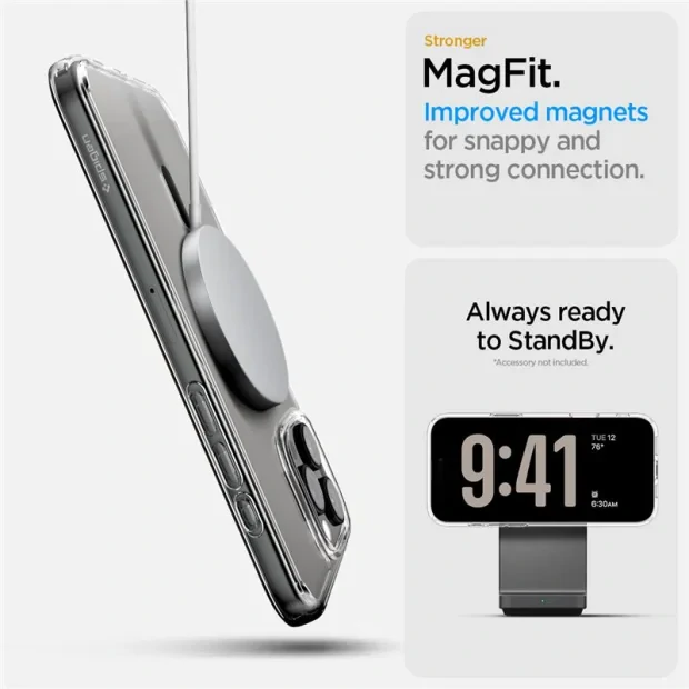 Husa hard Spigen Ultra Hybrid T MagSafe pentru iPhone 16 Pro, Grafit