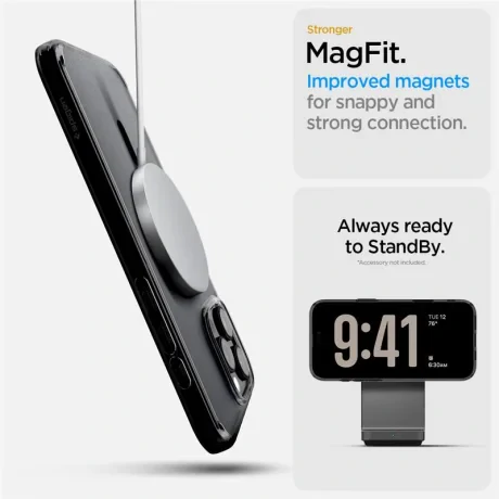 Husa hard Spigen Ultra Hybrid T MagSafe pentru iPhone 16 Pro Max, Negru