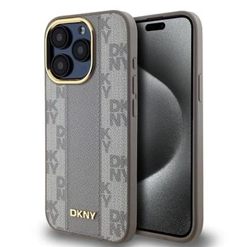 Husa Spate DKNY PU cu model carouri pentru iPhone 15 Pro Max Bej thumb