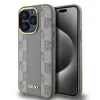 Husa Spate DKNY PU cu model carouri pentru iPhone 15 Pro Max Bej