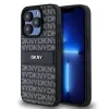 Husa PU DKNY cu model dungi pentru iPhone 15 Pro Max Negru