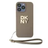 Husa Spate PU DKNY cu cureaua pentru iPhone 14 Pro Max Negru