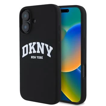 Husa Spate DKNY silicon logo MagSafe pentru iPhone 16 Negru thumb