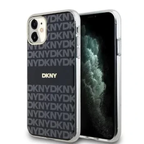 Husa Spate DKNY PC/TPU cu model dungi tonale Magsafe pentru iPhone 11 Negru