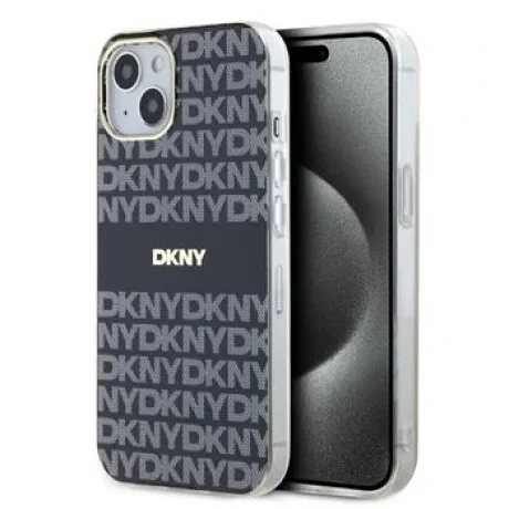 Husa Spate DKNY PC/TPU cu model dungi Tonale Magsafe pentru iPhone 15 Negru