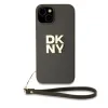 Husa Spate PU DKNY cu cureaua pentru iPhone 15 Maro