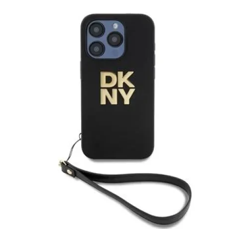 Husa Spate DKNY PU cu model carouri pentru iPhone 14 Pro Max Negru