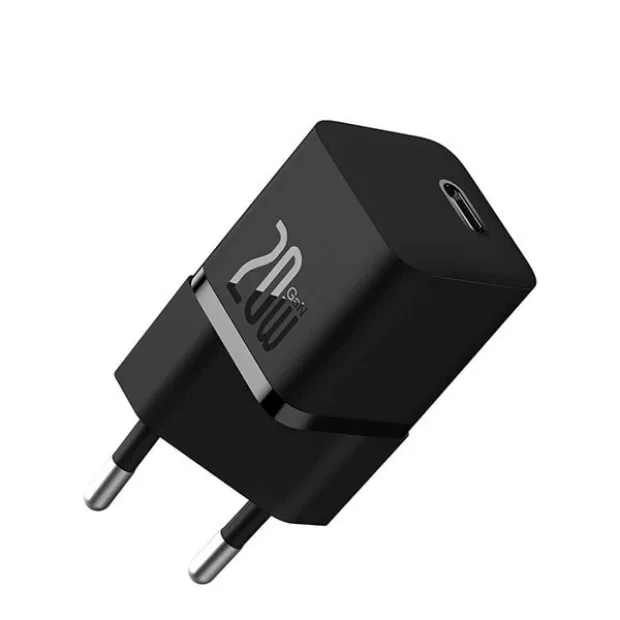 Incarcator retea Baseus GaN5 Pro, Quick Charge 20W, 1 x USB Type-C, include cablu USB Type-C la USB Type-C 100W 1m-Negru