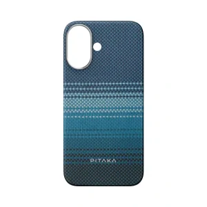 Husa Spate Pitaka Hard MagEZ Tactile Woven Aramid pentru iPhone 16 KI1601M Albastru