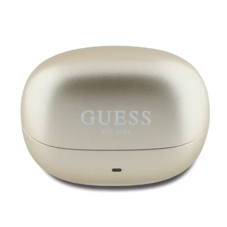 CG MOBILE Guess Auriculares Bluetooth ANC/ENC – Diseño Metal Script Logo Rosa, Batería 32h, Sonido Premium Y Conexión 5.3