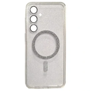 Husa Spate Glitter MagSafe pentru Samsung Galaxy S24 FE, Transparent