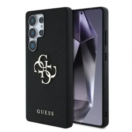 Husa Guess PU Grained 4G Metal Logo pentru Samsung Galaxy S25 Ultra, Negru