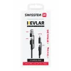 Cablu Date Swissten Kevlar 4in1 USB-A + USB-C/Lightning + USB-C 60W 3A 1.5m Gri
