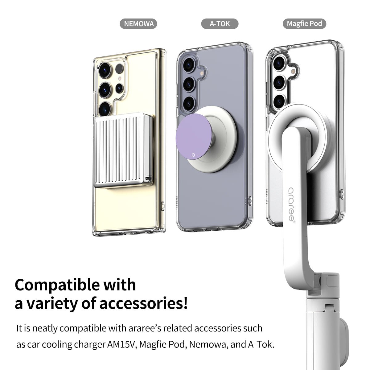 Husa spate Araree Duple M MagSafe pentru Samsung Galaxy S24 Ultra, Transparent thumb