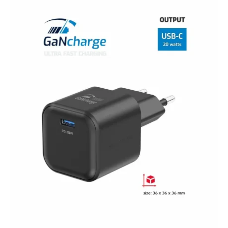 Incarcator Retea Swissten GaN 1x USB-C 20WPD, Negru