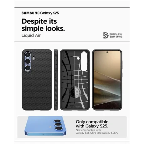 Husa Spate Spigen Liquid Air Mat pentru Samsung Galaxy S25 Negru
